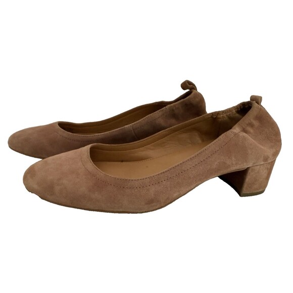 J Crew Suede Block Heel Slip On Pump Shoes Women Size 8 Mauve Tan - Picture 1 of 8